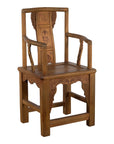Chinese 19th Century Qing Dynasty Elm Armchair with Carved Traditional Motifs-1. Asian & Chinese Furniture, Art, Antiques, Vintage Home Décor for sale at FEA Home