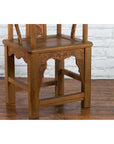 Chinese 19th Century Qing Dynasty Elm Armchair with Carved Traditional Motifs-15. Asian & Chinese Furniture, Art, Antiques, Vintage Home Décor for sale at FEA Home