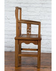 Chinese 19th Century Qing Dynasty Elm Armchair with Carved Traditional Motifs-16. Asian & Chinese Furniture, Art, Antiques, Vintage Home Décor for sale at FEA Home