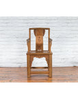 Chinese 19th Century Qing Dynasty Elm Armchair with Carved Traditional Motifs-2. Asian & Chinese Furniture, Art, Antiques, Vintage Home Décor for sale at FEA Home