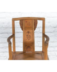 Chinese 19th Century Qing Dynasty Elm Armchair with Carved Traditional Motifs-4. Asian & Chinese Furniture, Art, Antiques, Vintage Home Décor for sale at FEA Home