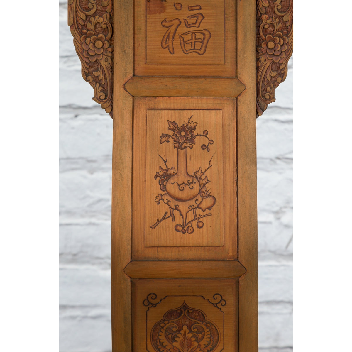 Chinese 19th Century Qing Dynasty Elm Armchair with Carved Traditional Motifs-6. Asian & Chinese Furniture, Art, Antiques, Vintage Home Décor for sale at FEA Home
