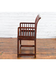 Chinese Qing Dynasty 19th Century Curved Stickback Dark Brown Lacquered Armchair-10. Asian & Chinese Furniture, Art, Antiques, Vintage Home Décor for sale at FEA Home