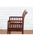 Chinese Qing Dynasty 19th Century Curved Stickback Dark Brown Lacquered Armchair-11. Asian & Chinese Furniture, Art, Antiques, Vintage Home Décor for sale at FEA Home