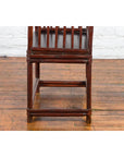 Chinese Qing Dynasty 19th Century Curved Stickback Dark Brown Lacquered Armchair-12. Asian & Chinese Furniture, Art, Antiques, Vintage Home Décor for sale at FEA Home