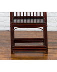 Chinese Qing Dynasty 19th Century Curved Stickback Dark Brown Lacquered Armchair-5. Asian & Chinese Furniture, Art, Antiques, Vintage Home Décor for sale at FEA Home