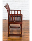 Chinese Qing Dynasty 19th Century Curved Stickback Dark Brown Lacquered Armchair-7. Asian & Chinese Furniture, Art, Antiques, Vintage Home Décor for sale at FEA Home