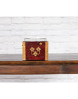 Chinese Vintage Red Lacquer Document Box with Cutout Brass Details-9. Asian & Chinese Furniture, Art, Antiques, Vintage Home Décor for sale at FEA Home