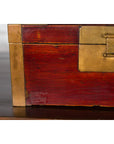 Chinese Vintage Red Lacquer Document Box with Cutout Brass Details-6. Asian & Chinese Furniture, Art, Antiques, Vintage Home Décor for sale at FEA Home