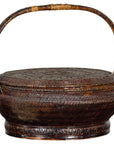 19th Century Chinese Qing Dynasty Handwoven Rattan and Bamboo Basket with Handle-1. Asian & Chinese Furniture, Art, Antiques, Vintage Home Décor for sale at FEA Home