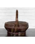 19th Century Chinese Qing Dynasty Handwoven Rattan and Bamboo Basket with Handle-11. Asian & Chinese Furniture, Art, Antiques, Vintage Home Décor for sale at FEA Home