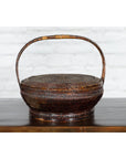 19th Century Chinese Qing Dynasty Handwoven Rattan and Bamboo Basket with Handle-12. Asian & Chinese Furniture, Art, Antiques, Vintage Home Décor for sale at FEA Home