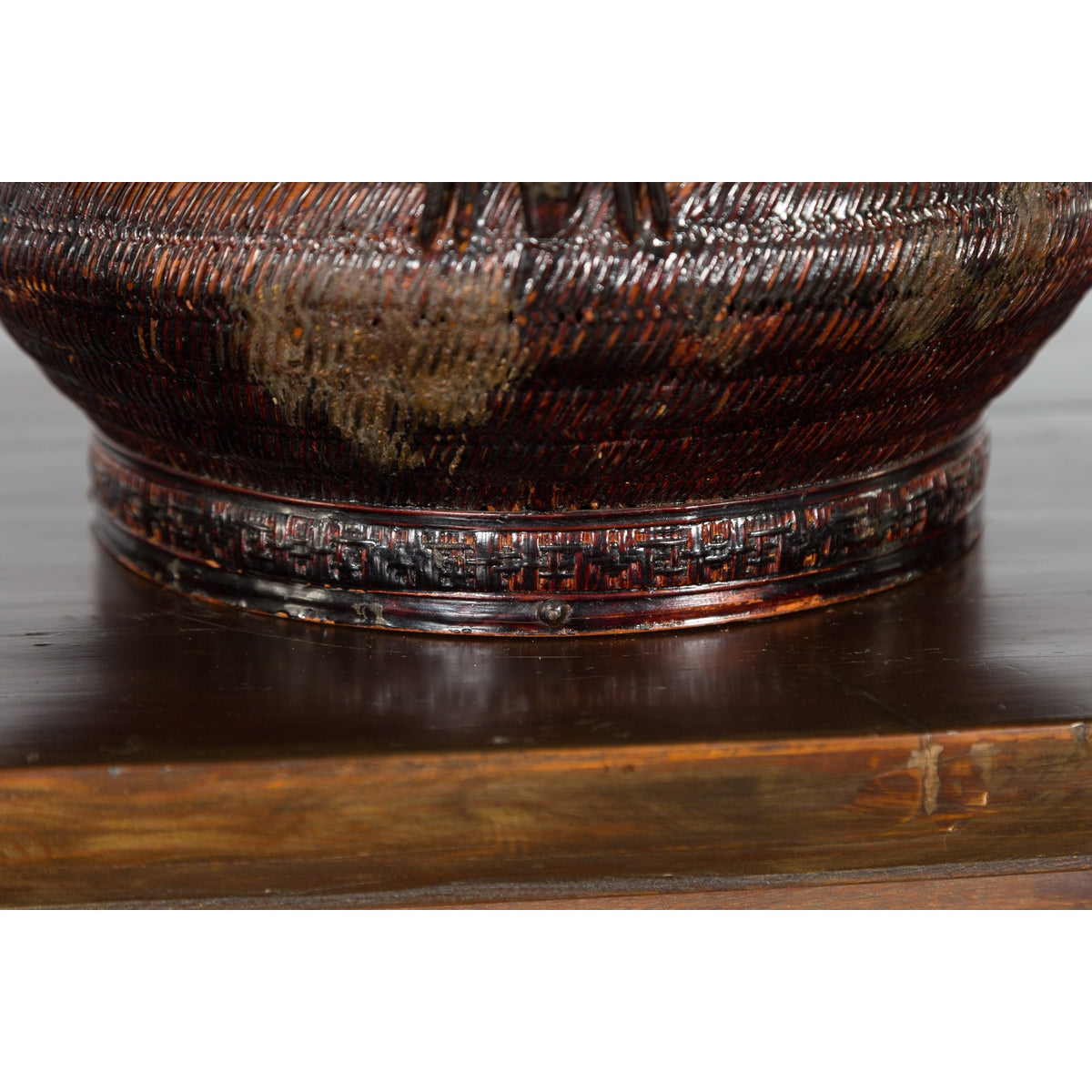 19th Century Chinese Qing Dynasty Handwoven Rattan and Bamboo Basket with Handle-14. Asian & Chinese Furniture, Art, Antiques, Vintage Home Décor for sale at FEA Home