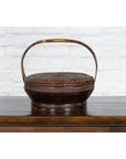 19th Century Chinese Qing Dynasty Handwoven Rattan and Bamboo Basket with Handle-2. Asian & Chinese Furniture, Art, Antiques, Vintage Home Décor for sale at FEA Home