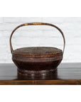 19th Century Chinese Qing Dynasty Handwoven Rattan and Bamboo Basket with Handle-3. Asian & Chinese Furniture, Art, Antiques, Vintage Home Décor for sale at FEA Home