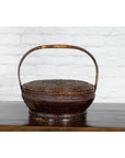 19th Century Chinese Qing Dynasty Handwoven Rattan and Bamboo Basket with Handle-6. Asian & Chinese Furniture, Art, Antiques, Vintage Home Décor for sale at FEA Home