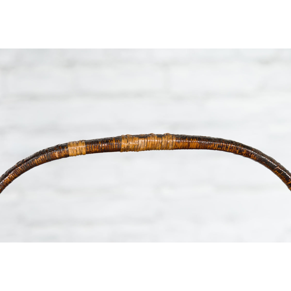 19th Century Chinese Qing Dynasty Handwoven Rattan and Bamboo Basket with Handle-7. Asian & Chinese Furniture, Art, Antiques, Vintage Home Décor for sale at FEA Home