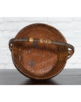 19th Century Chinese Qing Dynasty Handwoven Rattan and Bamboo Basket with Handle-9. Asian & Chinese Furniture, Art, Antiques, Vintage Home Décor for sale at FEA Home