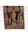 19th Century Indian Multicolor Temple Carving Depicting Ganesha with Consort-7. Asian & Chinese Furniture, Art, Antiques, Vintage Home Décor for sale at FEA Home