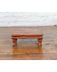 Antique Indian Low Wooden Prayer Table Stand with Carved Angular Legs-9. Asian & Chinese Furniture, Art, Antiques, Vintage Home Décor for sale at FEA Home