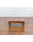 Antique Indian Low Wooden Prayer Table Stand with Carved Angular Legs-6. Asian & Chinese Furniture, Art, Antiques, Vintage Home Décor for sale at FEA Home