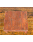 Antique Indian Low Wooden Prayer Table Stand with Carved Angular Legs-8. Asian & Chinese Furniture, Art, Antiques, Vintage Home Décor for sale at FEA Home