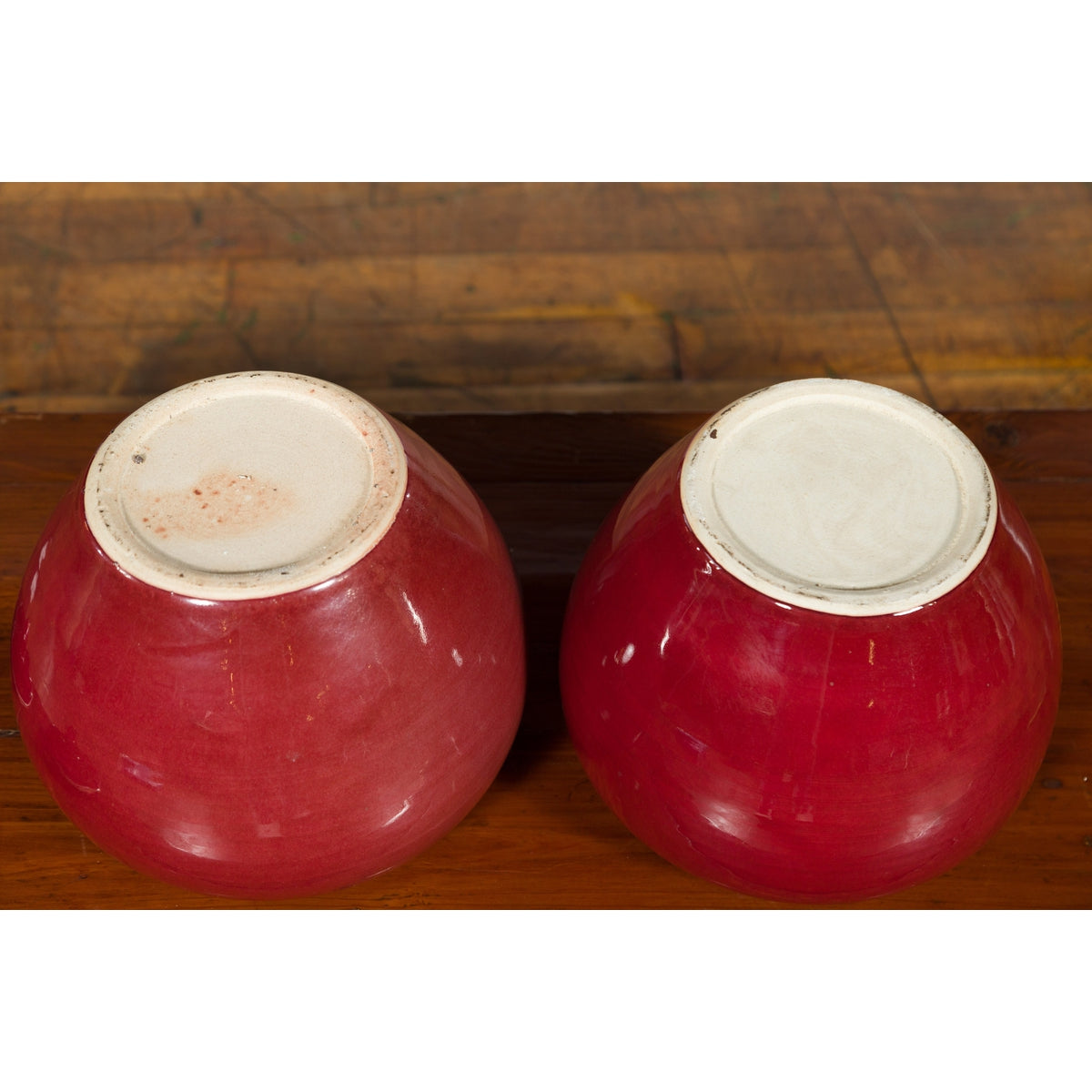 Pair of Chinese Vintage Jars with Oxblood Finish and Petite Lids-12. Asian & Chinese Furniture, Art, Antiques, Vintage Home Décor for sale at FEA Home