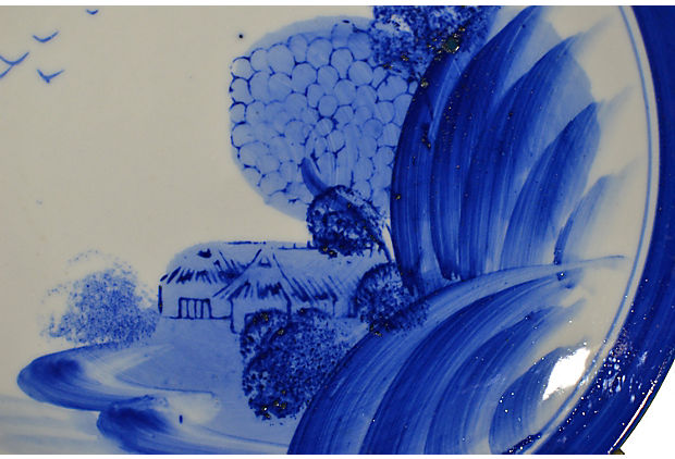 Set of 4 Antique Blue & White Plates-4. Asian & Chinese Furniture, Art, Antiques, Vintage Home Décor for sale at FEA Home