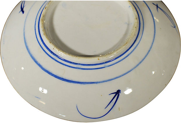 Set of 4 Antique Blue & White Plates-8. Asian & Chinese Furniture, Art, Antiques, Vintage Home Décor for sale at FEA Home