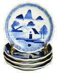 Set of 4 Antique Japanese Hand-Painted Blue & White Bowls-1. Asian & Chinese Furniture, Art, Antiques, Vintage Home Décor for sale at FEA Home