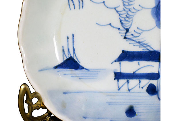 Set of 4 Antique Japanese Hand-Painted Blue & White Bowls-4. Asian & Chinese Furniture, Art, Antiques, Vintage Home Décor for sale at FEA Home