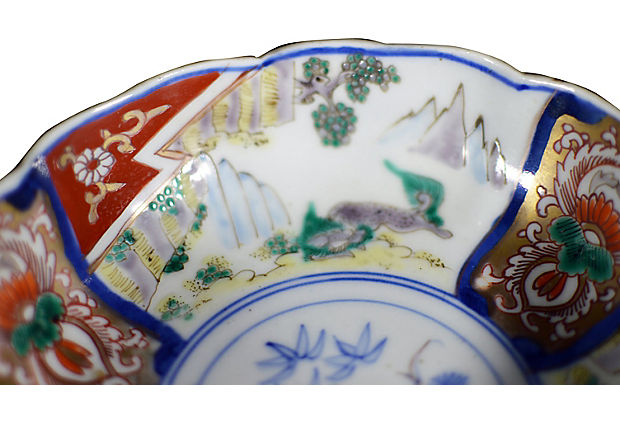 Set of 4 Antique Hand Painted Japanese Imari Porcelain Bowl-6. Asian & Chinese Furniture, Art, Antiques, Vintage Home Décor for sale at FEA Home