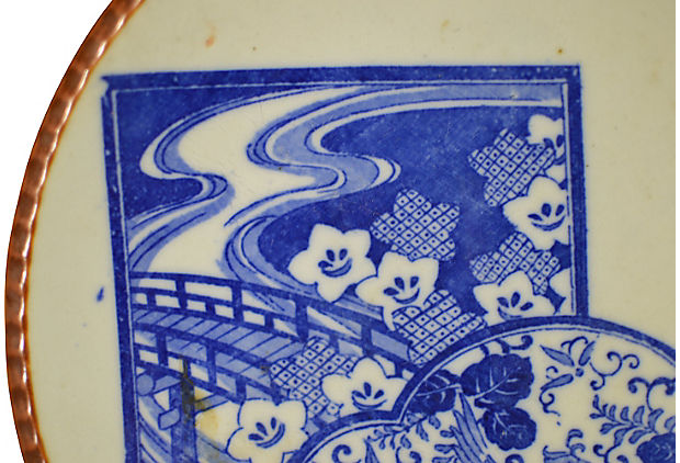 Antique Japanese Igezara Transferware Porcelain Plate-3. Asian & Chinese Furniture, Art, Antiques, Vintage Home Décor for sale at FEA Home