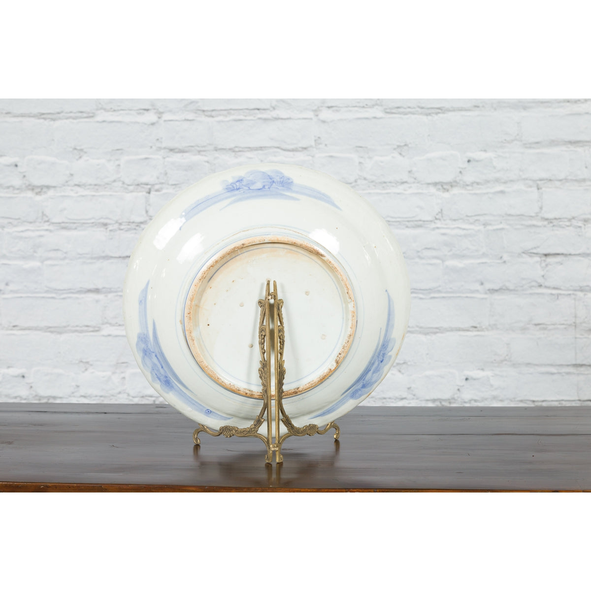 19th Century Japanese Porcelain Plate with Hand-Painted Blue and White Décor-10. Asian & Chinese Furniture, Art, Antiques, Vintage Home Décor for sale at FEA Home