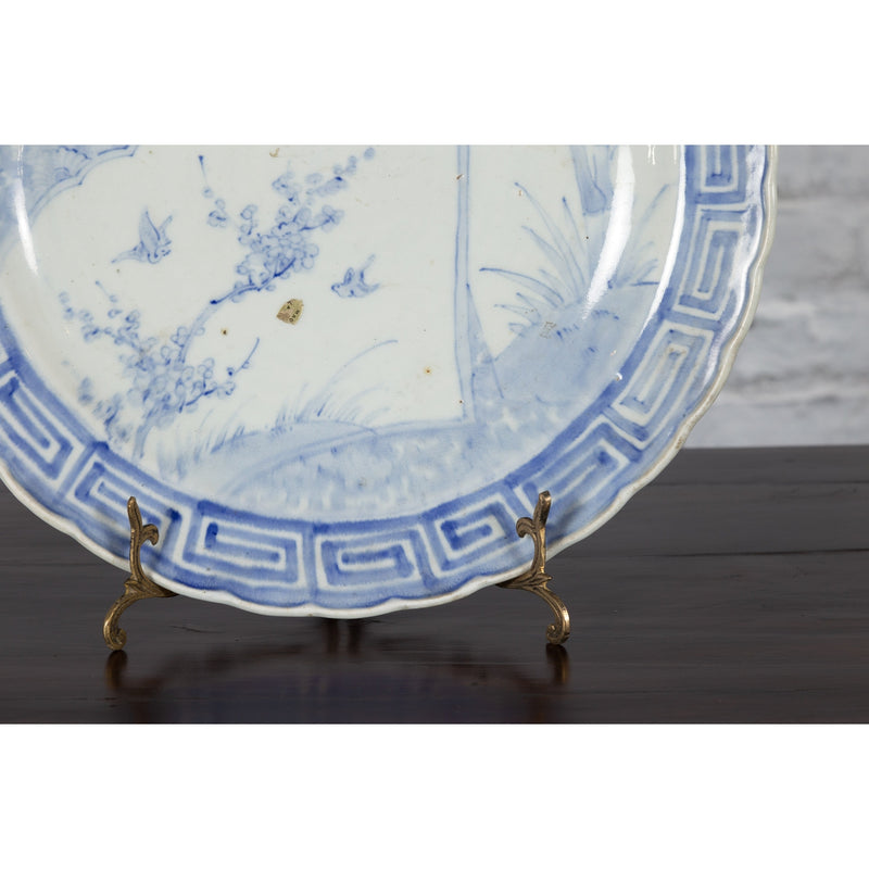 19th Century Japanese Porcelain Plate with Blue and White Bird and Bamboo Motifs-YN4781-5. Asian & Chinese Furniture, Art, Antiques, Vintage Home Décor for sale at FEA Home