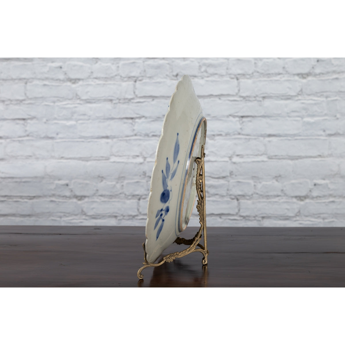 19th Century Japanese Porcelain Plate with Hand-Painted Blue and White Décor-10. Asian & Chinese Furniture, Art, Antiques, Vintage Home Décor for sale at FEA Home