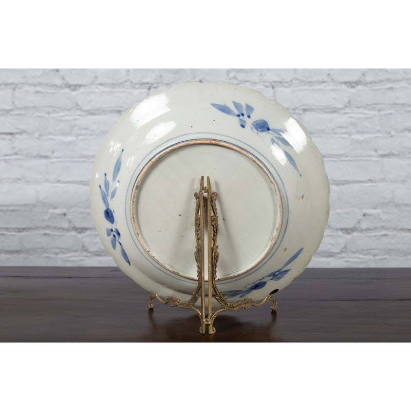 19th Century Japanese Porcelain Plate with Hand-Painted Blue and White Décor-YN4782-11. Asian & Chinese Furniture, Art, Antiques, Vintage Home Décor for sale at FEA Home