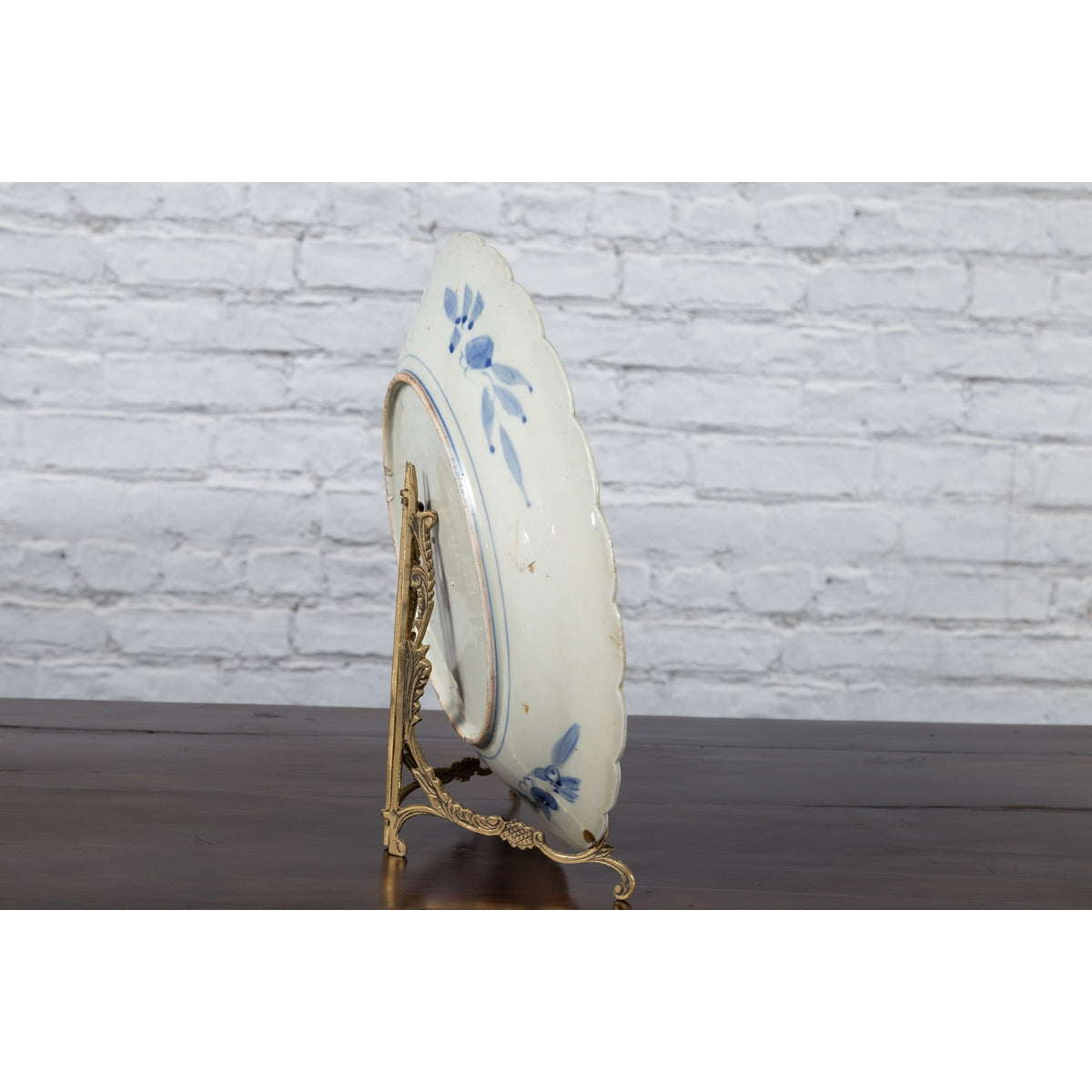 19th Century Japanese Porcelain Plate with Hand-Painted Blue and White Décor-12. Asian & Chinese Furniture, Art, Antiques, Vintage Home Décor for sale at FEA Home