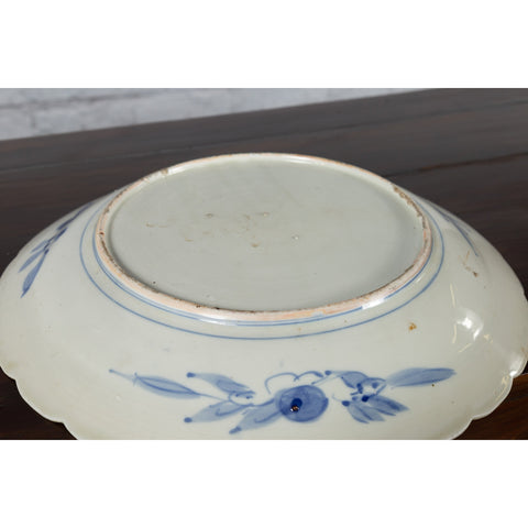 19th Century Japanese Porcelain Plate with Hand-Painted Blue and White Décor-YN4782-13. Asian & Chinese Furniture, Art, Antiques, Vintage Home Décor for sale at FEA Home