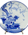 19th Century Japanese Porcelain Plate with Hand-Painted Blue and White Décor-1. Asian & Chinese Furniture, Art, Antiques, Vintage Home Décor for sale at FEA Home