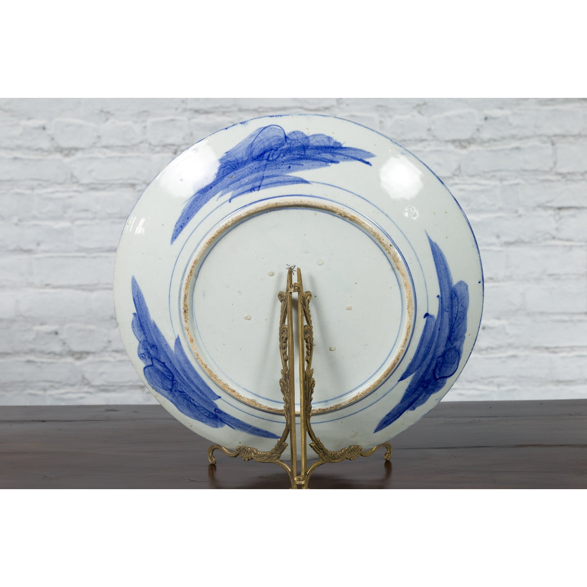 19th Century Japanese Porcelain Plate with Hand-Painted Blue and White Décor-11. Asian & Chinese Furniture, Art, Antiques, Vintage Home Décor for sale at FEA Home
