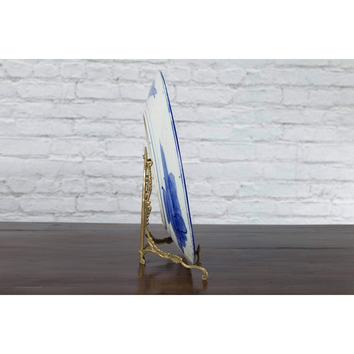 19th Century Japanese Porcelain Plate with Hand-Painted Blue and White Décor-12. Asian & Chinese Furniture, Art, Antiques, Vintage Home Décor for sale at FEA Home