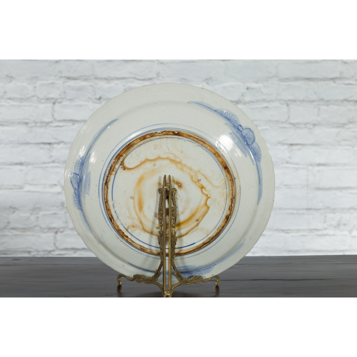 19th Century Japanese Porcelain Plate with Painted Blue and White Tree Décor-13. Asian & Chinese Furniture, Art, Antiques, Vintage Home Décor for sale at FEA Home