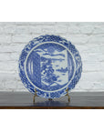 Japanese 19th Century Blue and White Porcelain Plate with Landscapes and Flowers-2. Asian & Chinese Furniture, Art, Antiques, Vintage Home Décor for sale at FEA Home