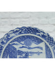 Japanese 19th Century Blue and White Porcelain Plate with Landscapes and Flowers-4. Asian & Chinese Furniture, Art, Antiques, Vintage Home Décor for sale at FEA Home