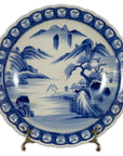Japanese 19th Century Blue and White Porcelain Plate with Mountainous Landscape-1. Asian & Chinese Furniture, Art, Antiques, Vintage Home Décor for sale at FEA Home