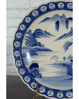 Japanese 19th Century Blue and White Porcelain Plate with Mountainous Landscape-10. Asian & Chinese Furniture, Art, Antiques, Vintage Home Décor for sale at FEA Home