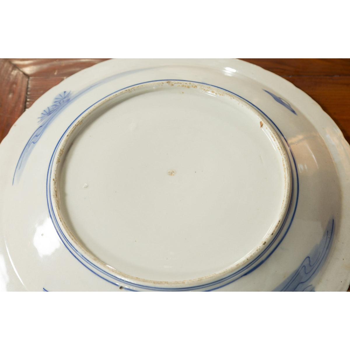 Japanese 19th Century Blue and White Porcelain Plate with Mountainous Landscape-17. Asian & Chinese Furniture, Art, Antiques, Vintage Home Décor for sale at FEA Home