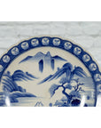 Japanese 19th Century Blue and White Porcelain Plate with Mountainous Landscape-5. Asian & Chinese Furniture, Art, Antiques, Vintage Home Décor for sale at FEA Home