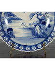 Japanese 19th Century Blue and White Porcelain Plate with Mountainous Landscape-6. Asian & Chinese Furniture, Art, Antiques, Vintage Home Décor for sale at FEA Home